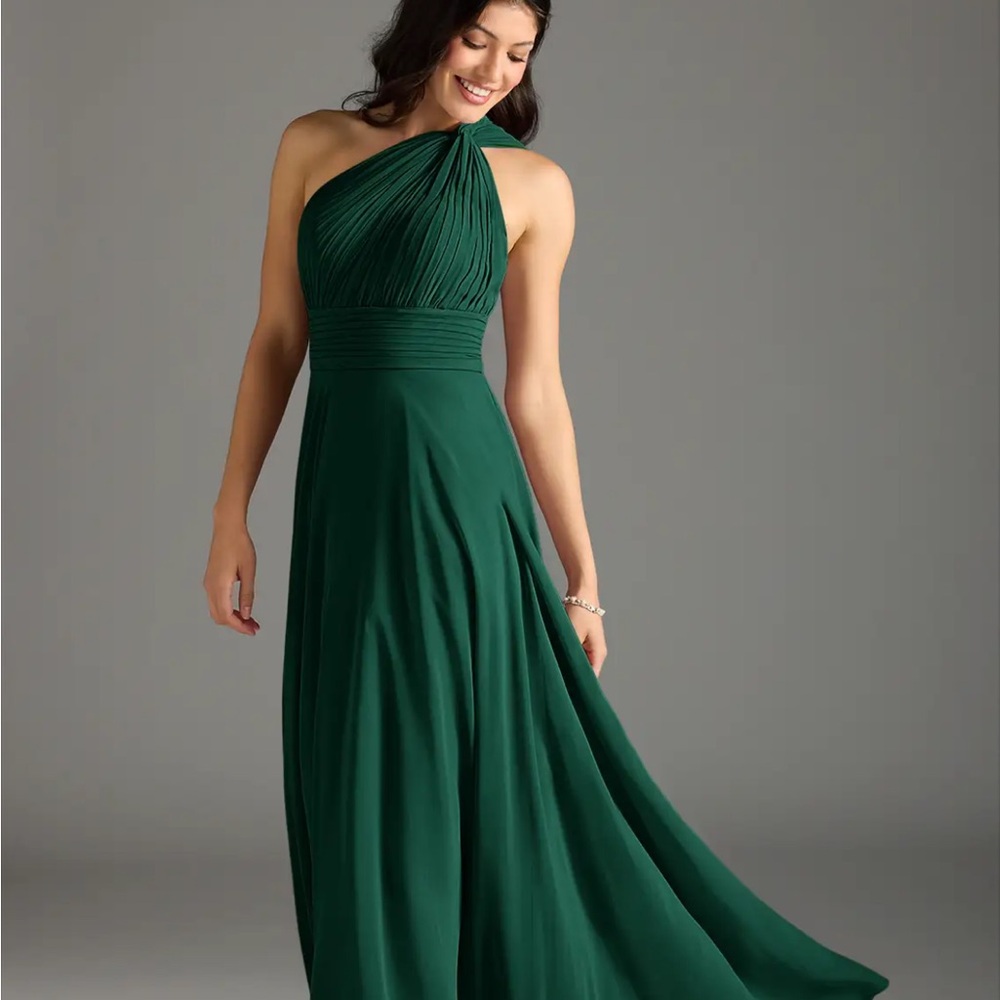 Azazie unaltered Charlize in emerald green